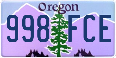 OR license plate 998FCE