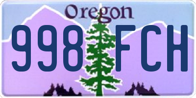 OR license plate 998FCH