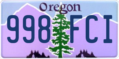 OR license plate 998FCI