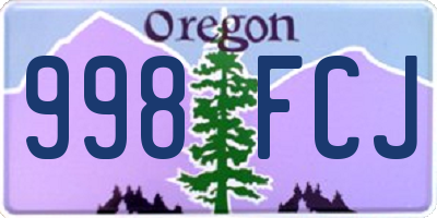 OR license plate 998FCJ