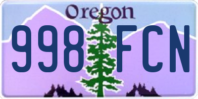 OR license plate 998FCN