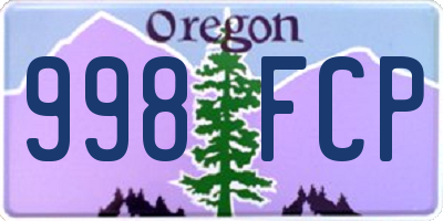 OR license plate 998FCP
