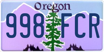 OR license plate 998FCR