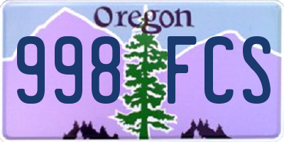 OR license plate 998FCS