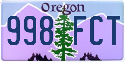 OR license plate 998FCT