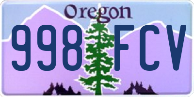 OR license plate 998FCV