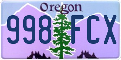 OR license plate 998FCX