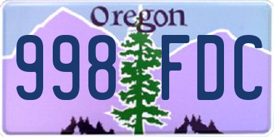 OR license plate 998FDC