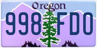 OR license plate 998FDO