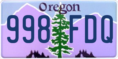 OR license plate 998FDQ