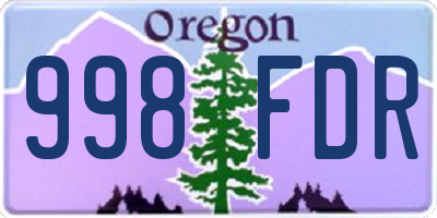 OR license plate 998FDR