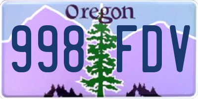 OR license plate 998FDV