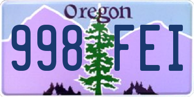 OR license plate 998FEI