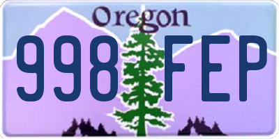 OR license plate 998FEP