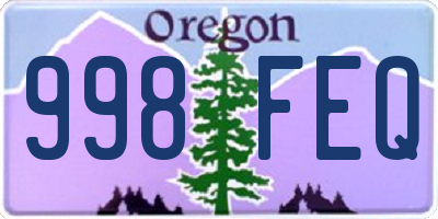 OR license plate 998FEQ