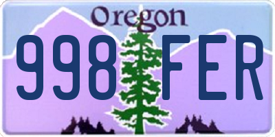 OR license plate 998FER