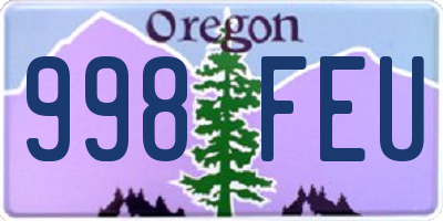 OR license plate 998FEU
