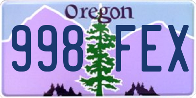 OR license plate 998FEX