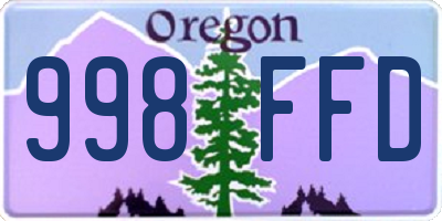 OR license plate 998FFD