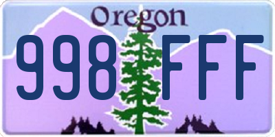 OR license plate 998FFF