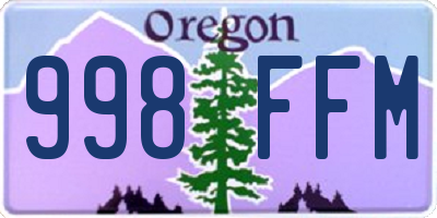 OR license plate 998FFM