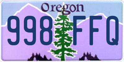 OR license plate 998FFQ