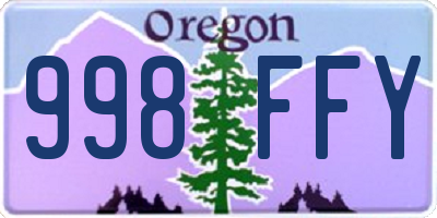 OR license plate 998FFY
