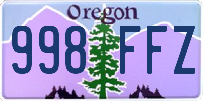 OR license plate 998FFZ