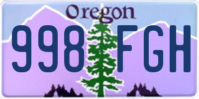 OR license plate 998FGH