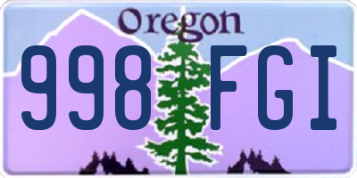 OR license plate 998FGI