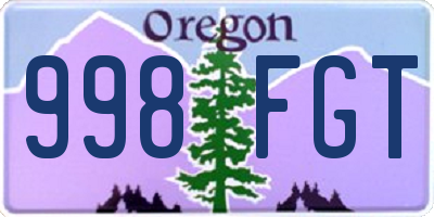 OR license plate 998FGT