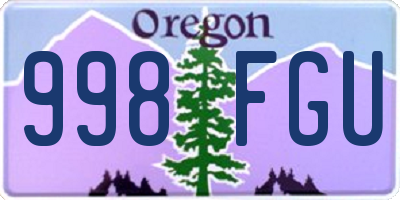 OR license plate 998FGU