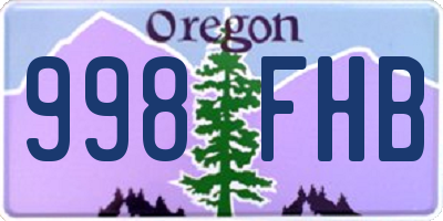 OR license plate 998FHB