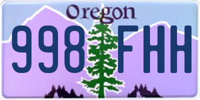 OR license plate 998FHH