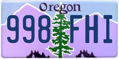 OR license plate 998FHI