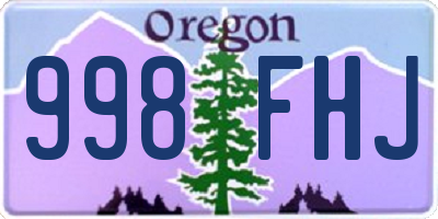 OR license plate 998FHJ