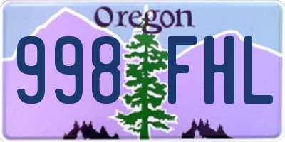 OR license plate 998FHL