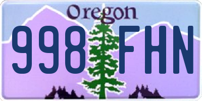 OR license plate 998FHN