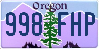 OR license plate 998FHP