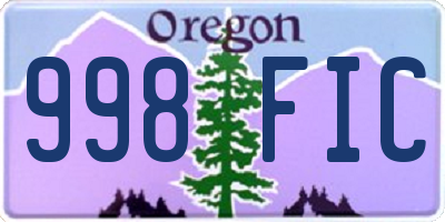 OR license plate 998FIC