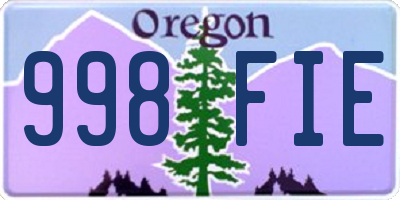 OR license plate 998FIE