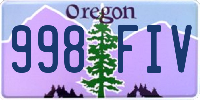OR license plate 998FIV