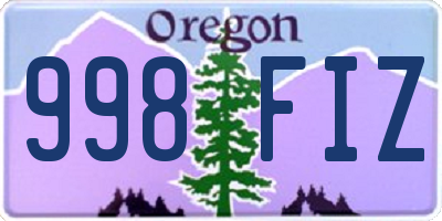 OR license plate 998FIZ