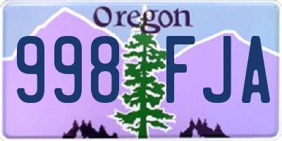 OR license plate 998FJA