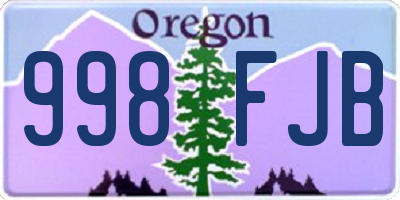 OR license plate 998FJB