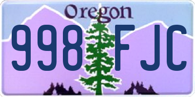 OR license plate 998FJC