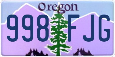 OR license plate 998FJG