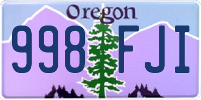 OR license plate 998FJI