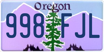 OR license plate 998FJL