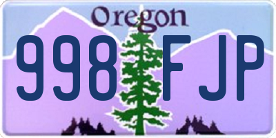 OR license plate 998FJP